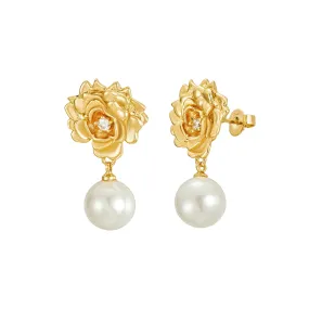 Perla Rosette Drop Earrings