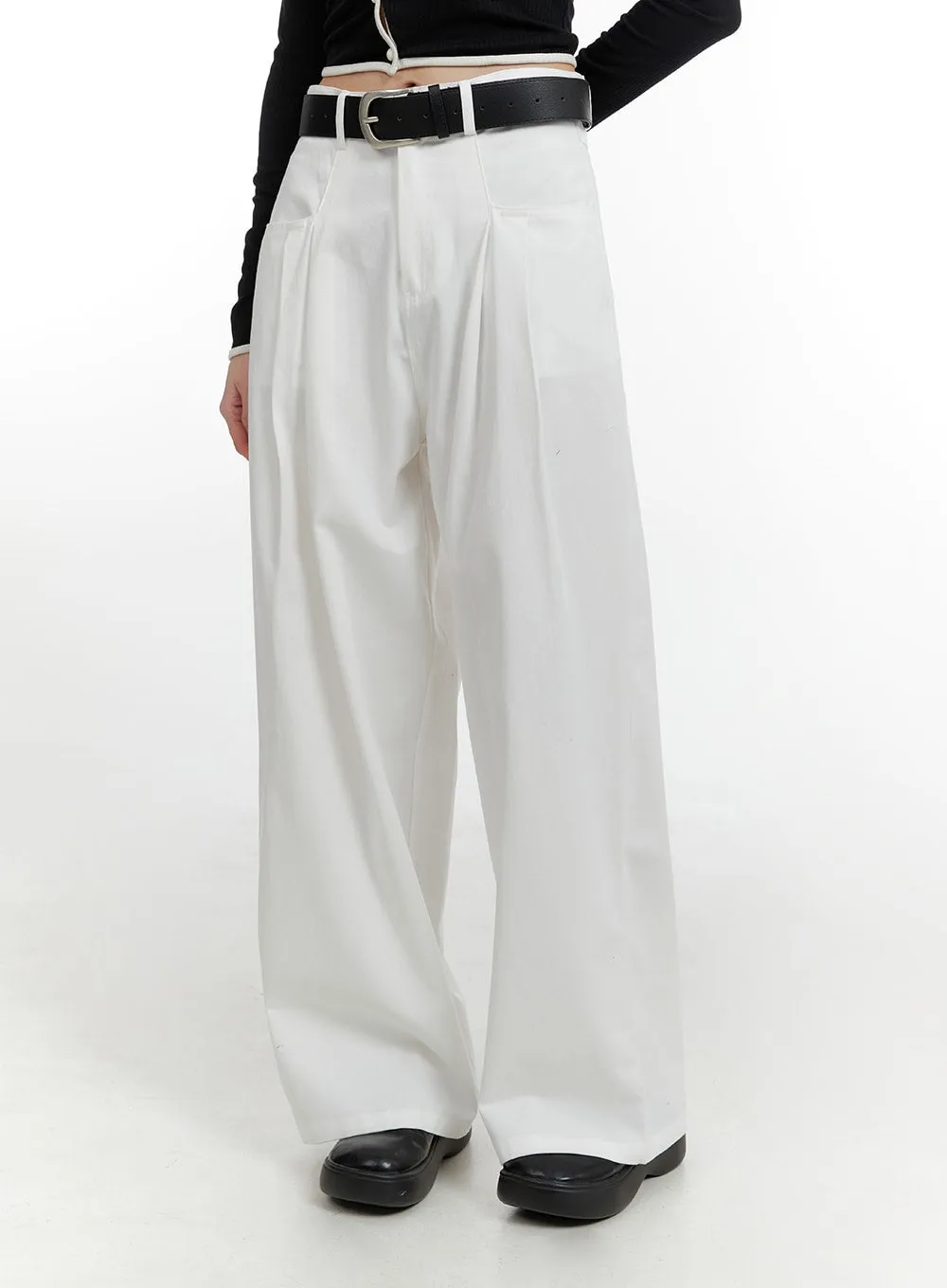 Pintuck Wide Leg Pants CM429