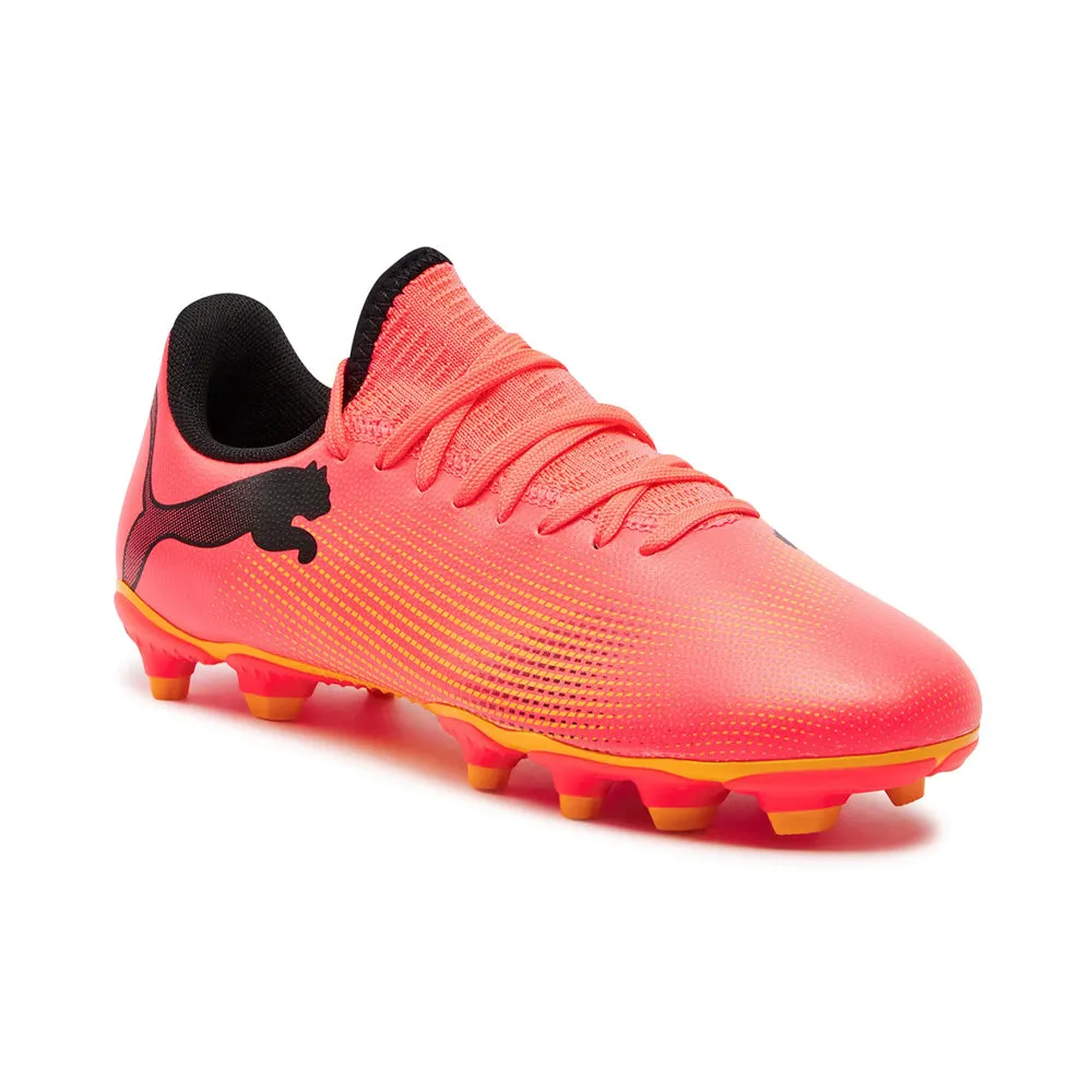 Puma Future 7 Play FG/AG Jnr Football Boots (Sunset Glow/Black/Sun Stream)