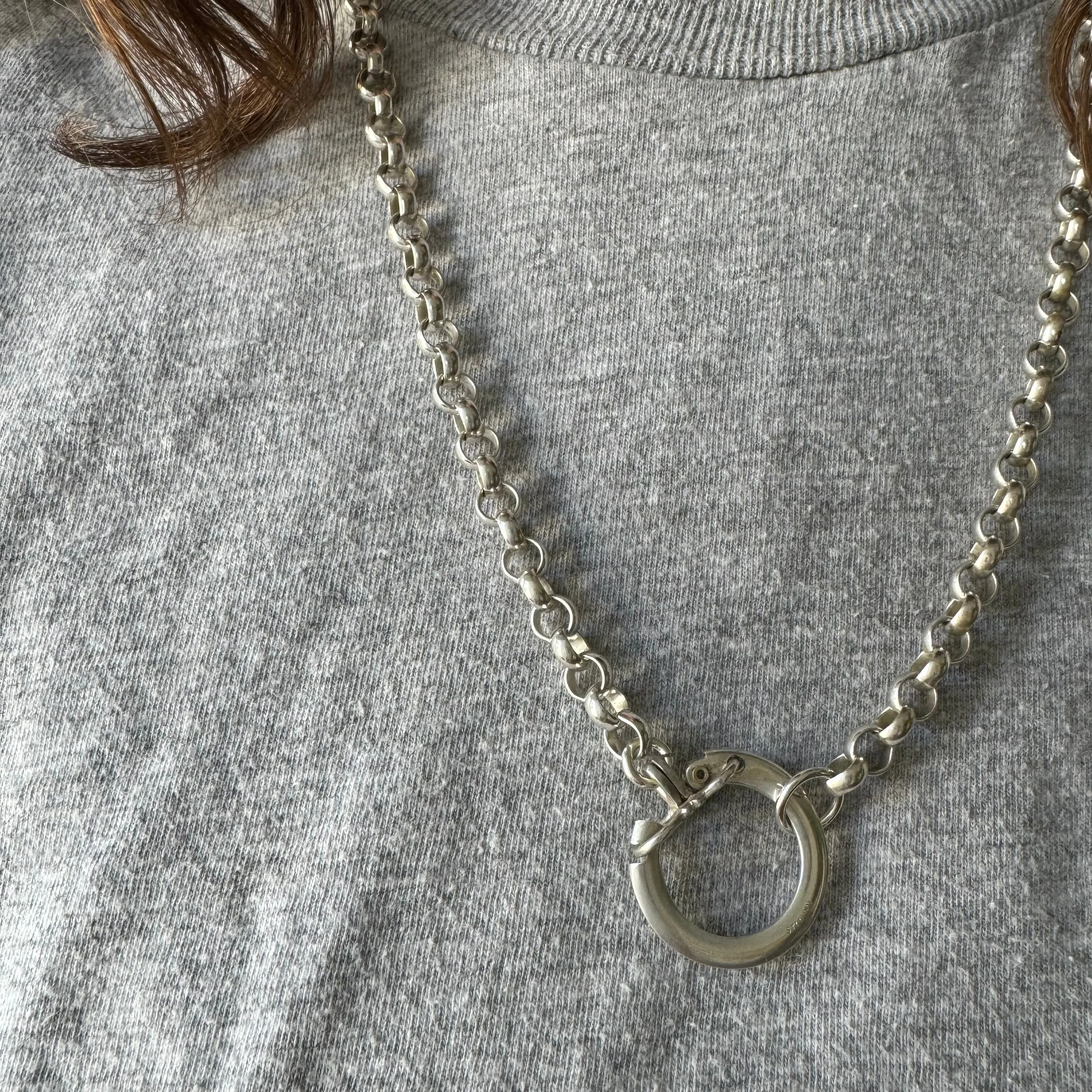 reimagined V I N T A G E // connected possibilities / sterling silver rolo chain with connector clasp / 21.75, 35g