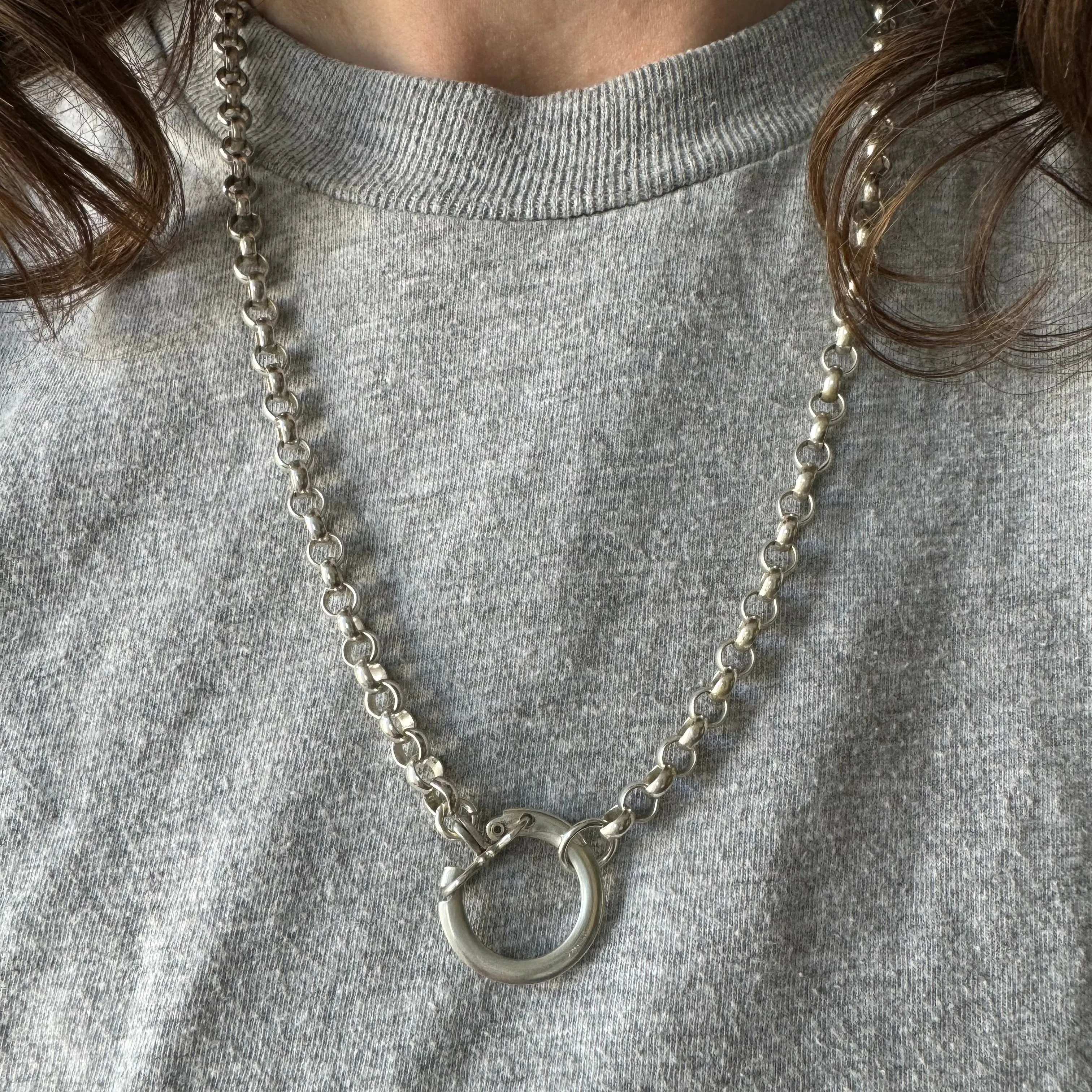 reimagined V I N T A G E // connected possibilities / sterling silver rolo chain with connector clasp / 21.75, 35g