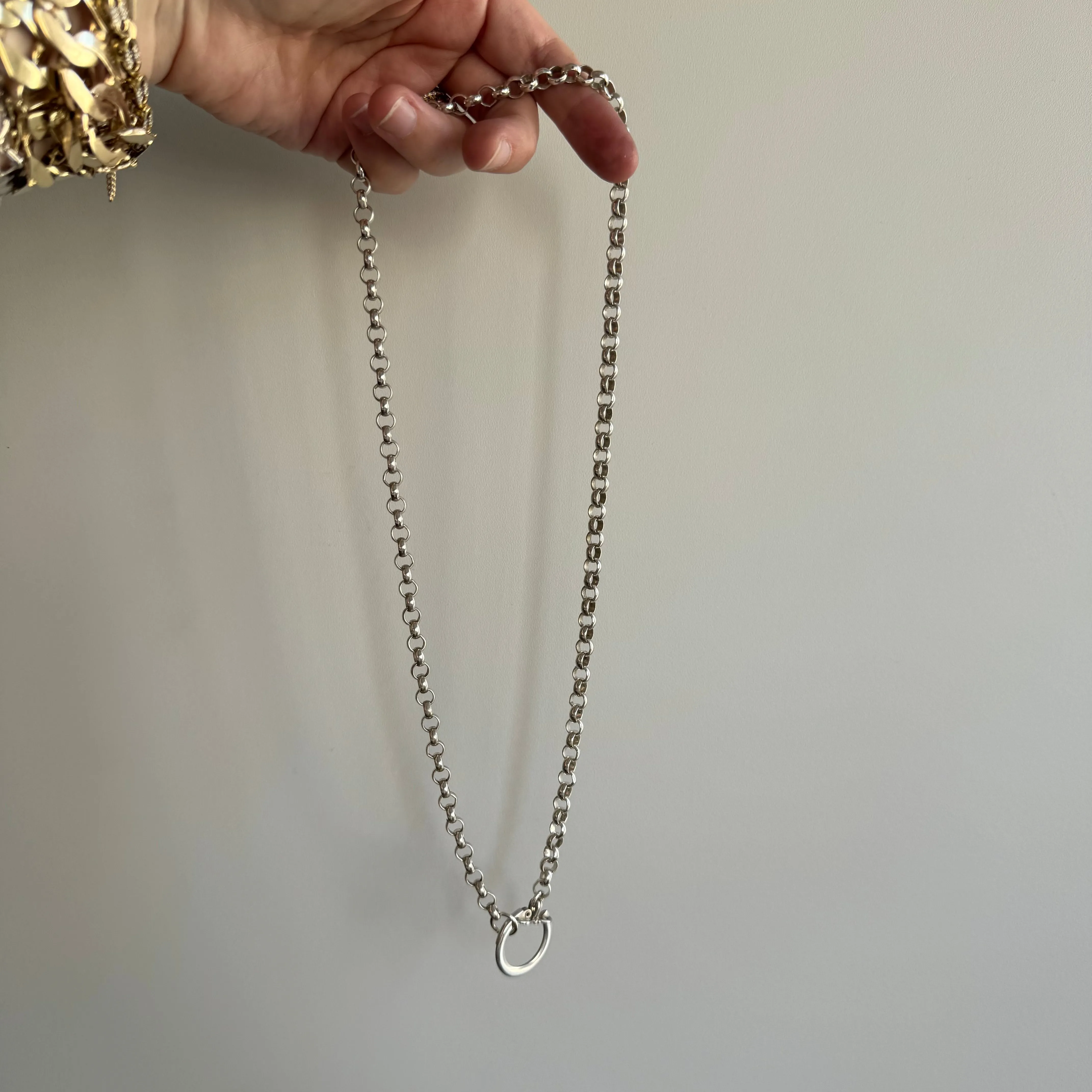 reimagined V I N T A G E // connected possibilities / sterling silver rolo chain with connector clasp / 21.75, 35g