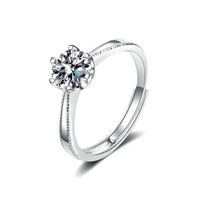 S925 Silver Moissanite Proposal Ring