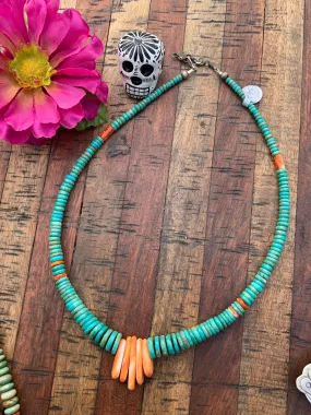 Santa Domingo Turquoise Nugget Necklace