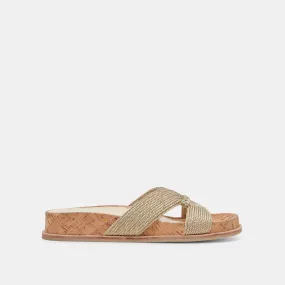 SELDA SANDALS GOLD RAFFIA