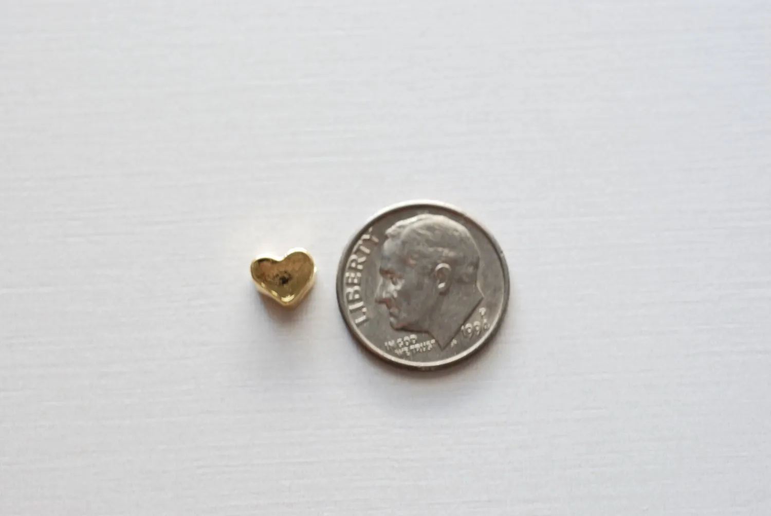 Shiny Wholesale Vermeil Gold Heart Beads- 18k gold plated sterling silver, Gold Heart Focal Bead, Gold Heart Blank Charm, Gold Heart Beads, 104