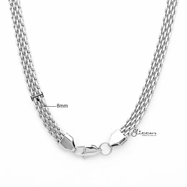 Stainless Steel Multi Link Chain Men's Necklaces - 8mm width | 61cm length