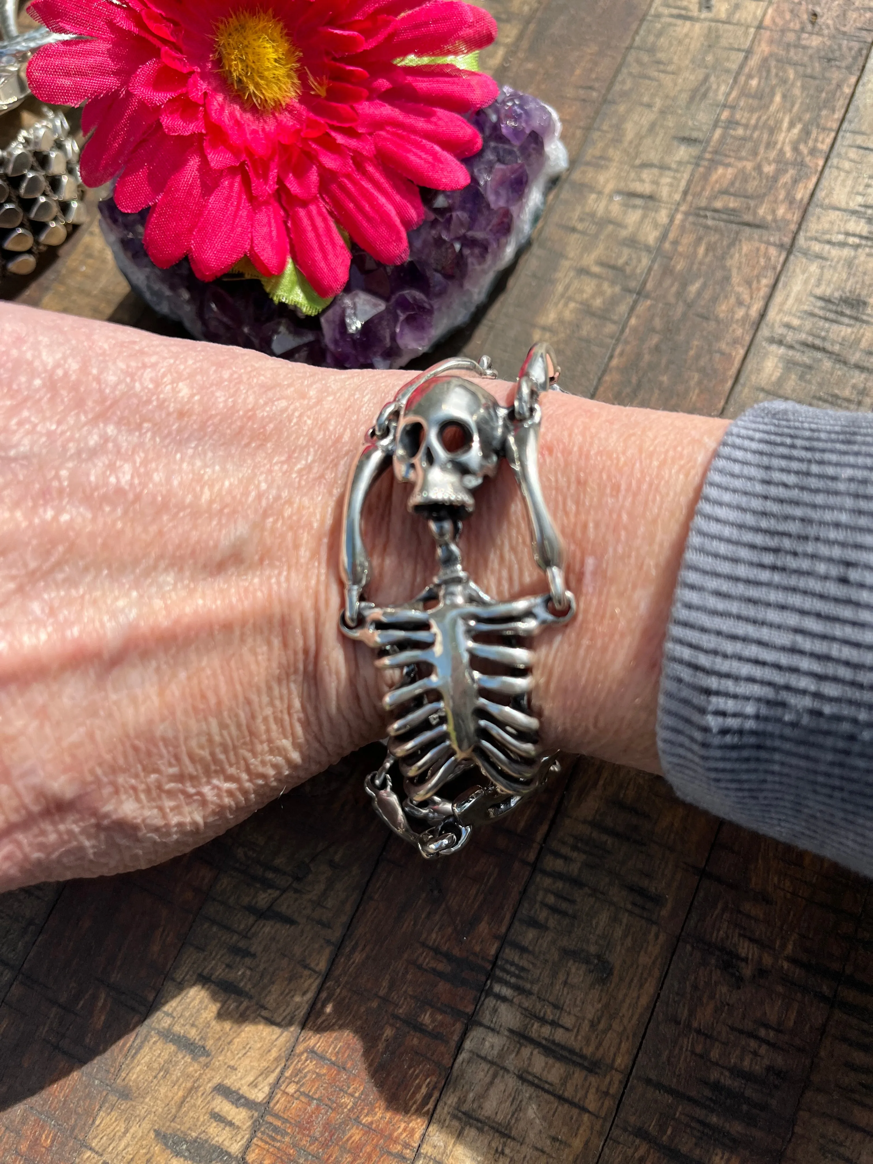 Sterling Large Skeleton Bracelet