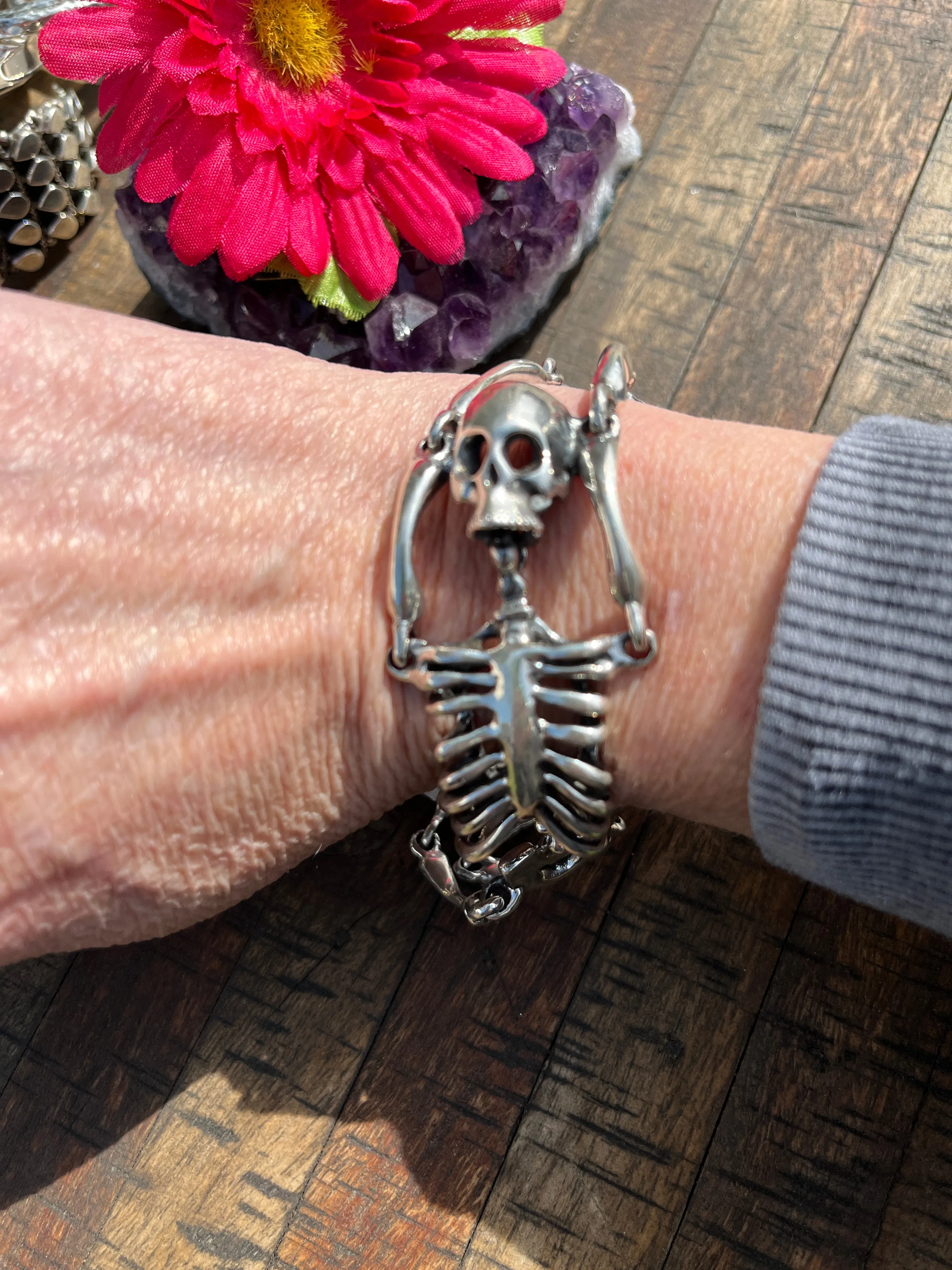 Sterling Large Skeleton Bracelet