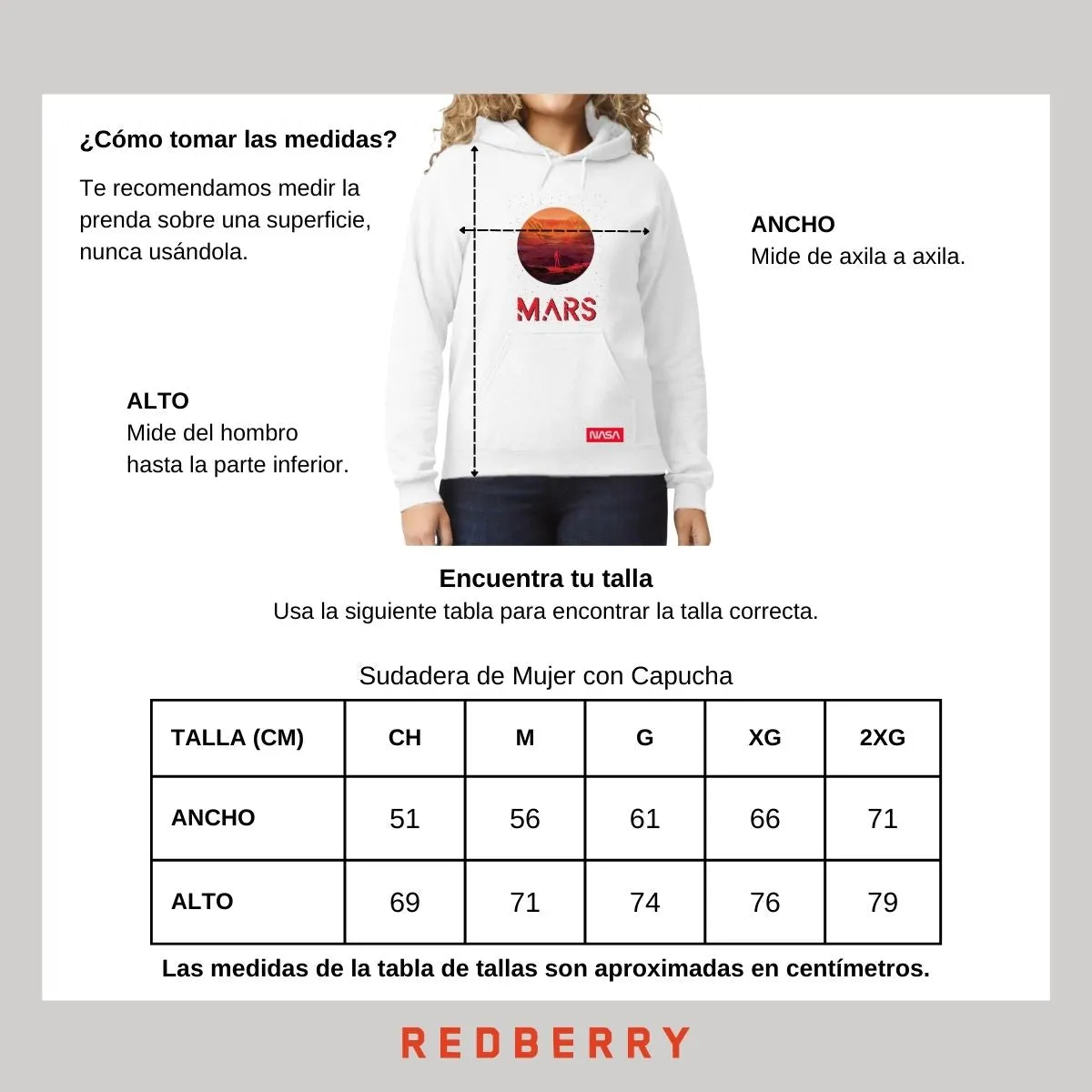 Sudadera para Mujer Hoodie Nasa Mars