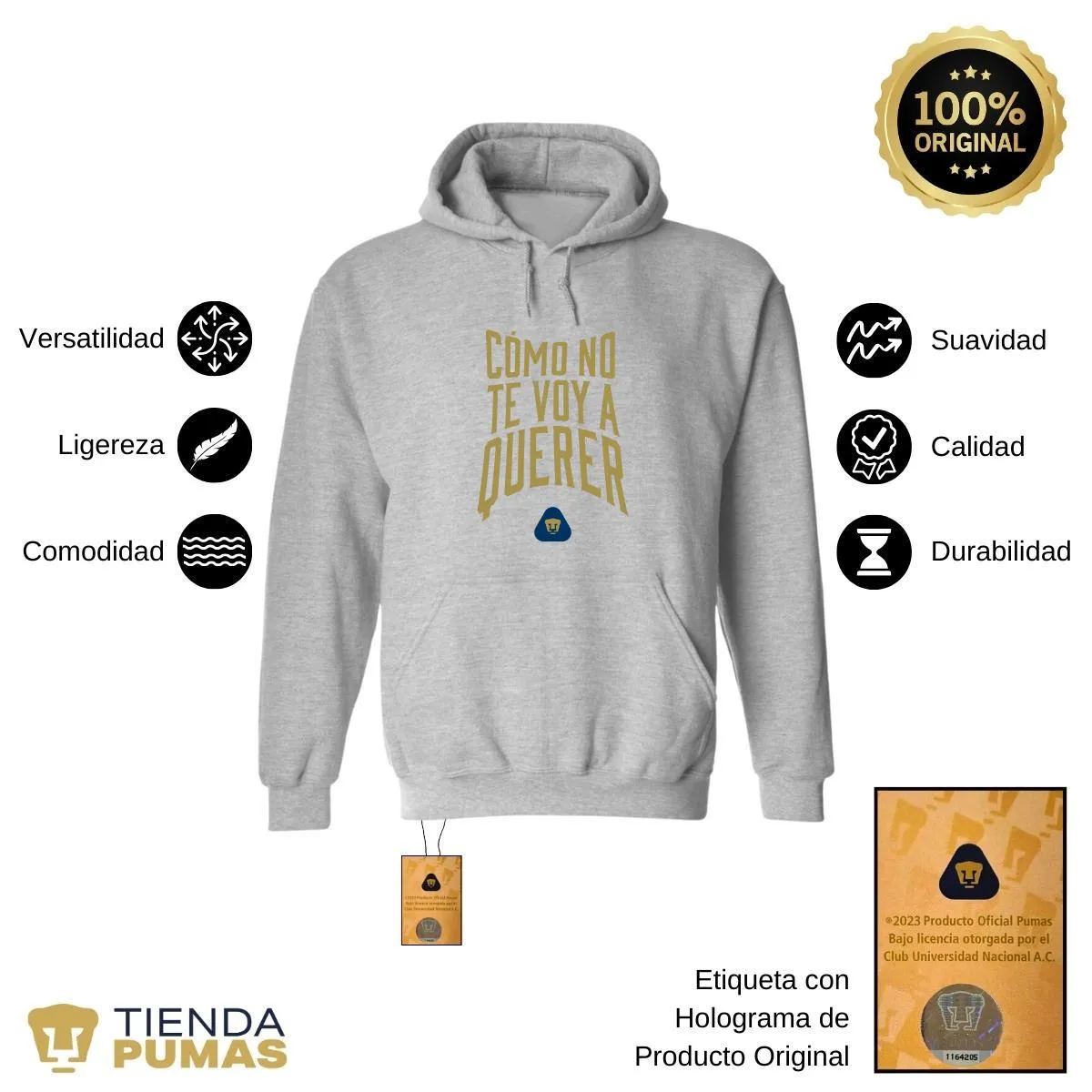 Sudadera para Mujer Hoodie Pumas UNAM Cómo no te voy