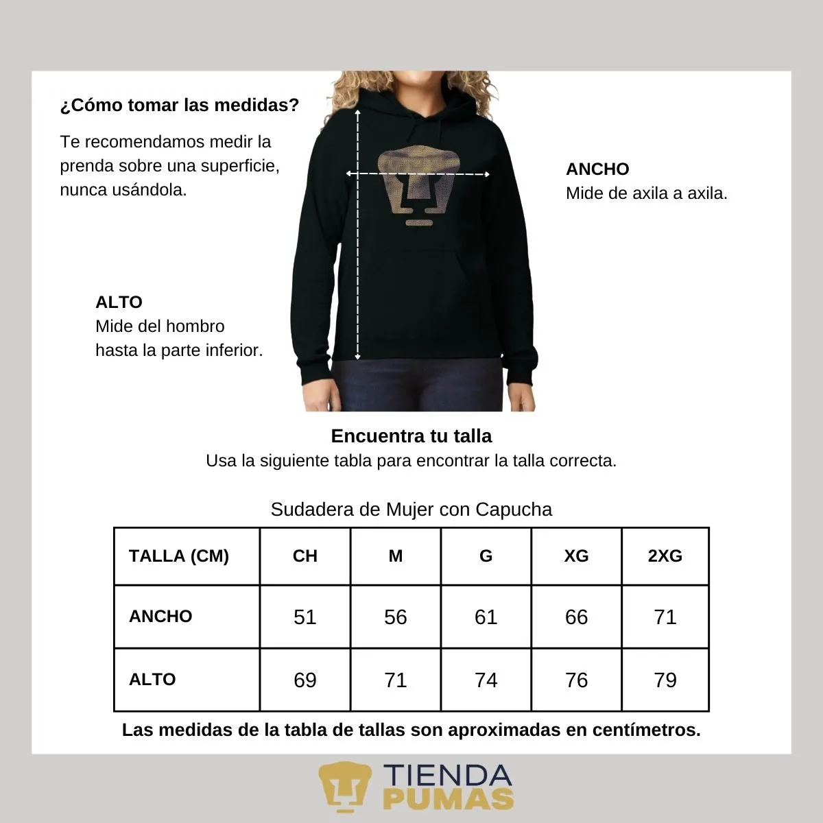 Sudadera para Mujer Hoodie Pumas UNAM Logo