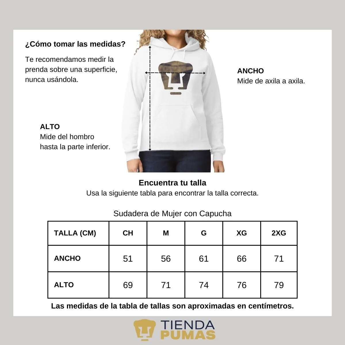 Sudadera para Mujer Hoodie Pumas UNAM Logo