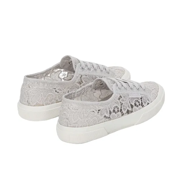 Superga women's sneakers shoe in Macrame 2750 S81219W A0B silver gray