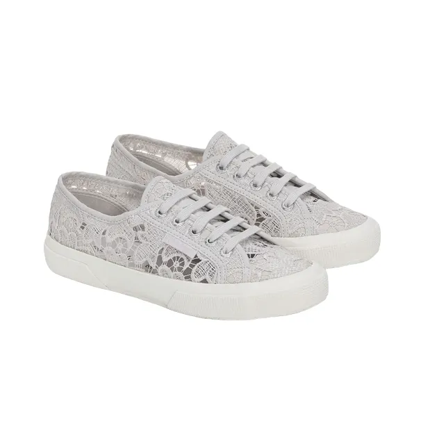 Superga women's sneakers shoe in Macrame 2750 S81219W A0B silver gray