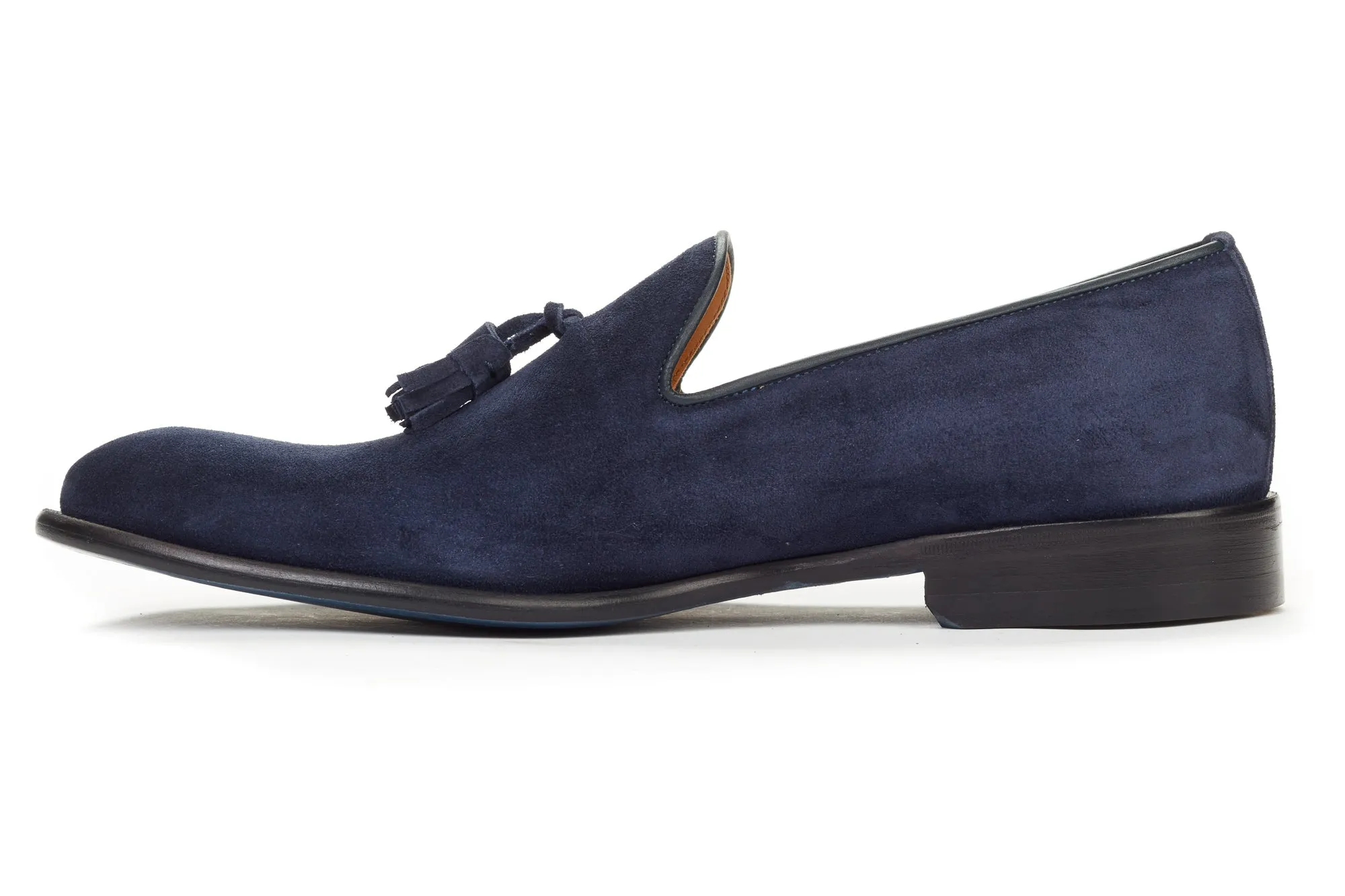 The Chaplin Tassel Loafer - Midnight Blue Suede