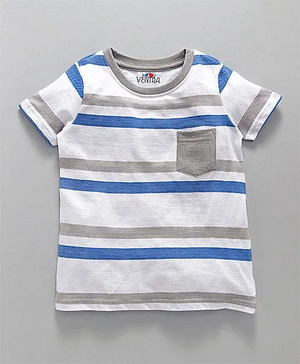 Ventra Boys Jacquard Tee-Blue