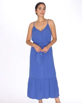 VISCOSE STEP DRESS BLUE