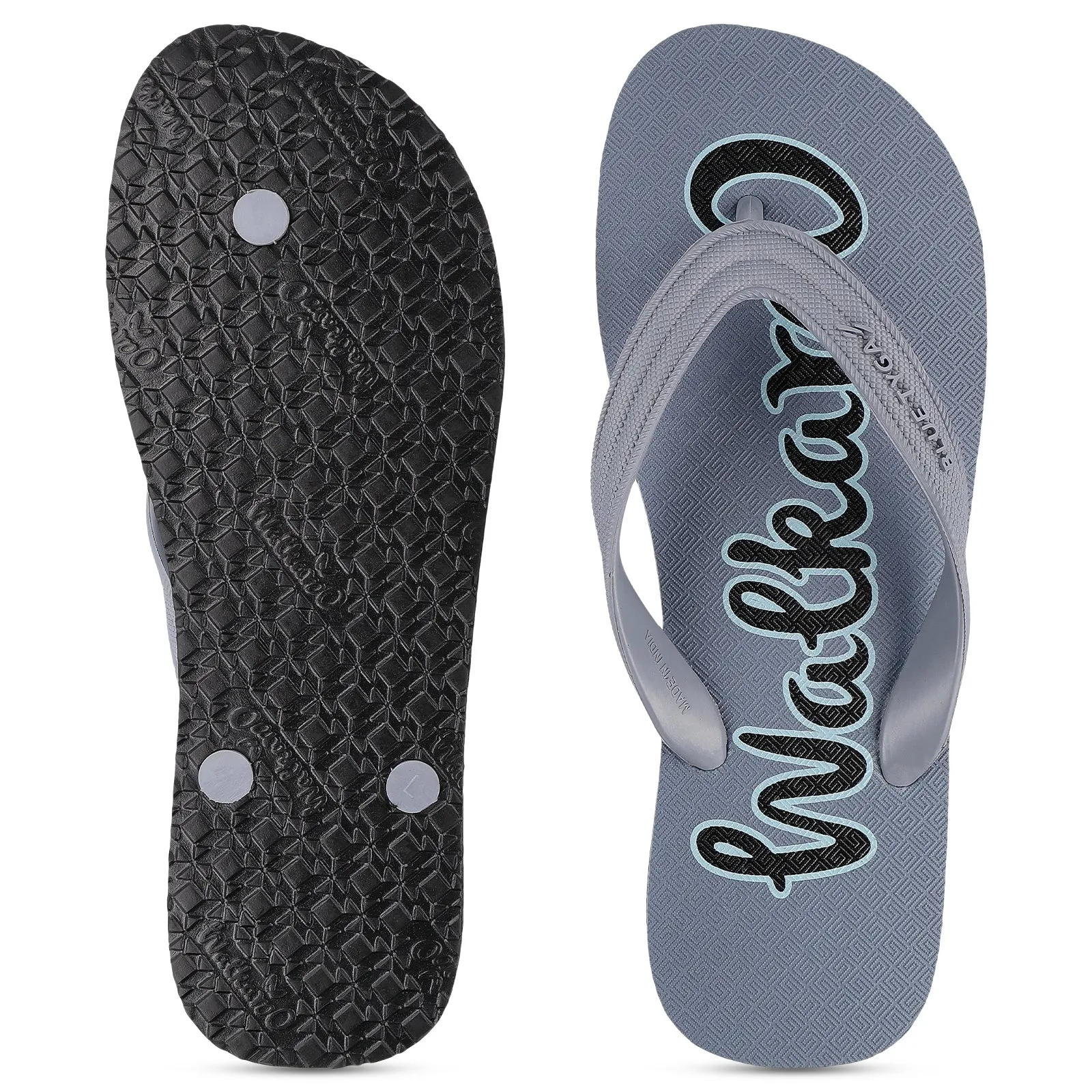 Walkaroo Gents Flip Flop Thong  - HG160 Grey Black