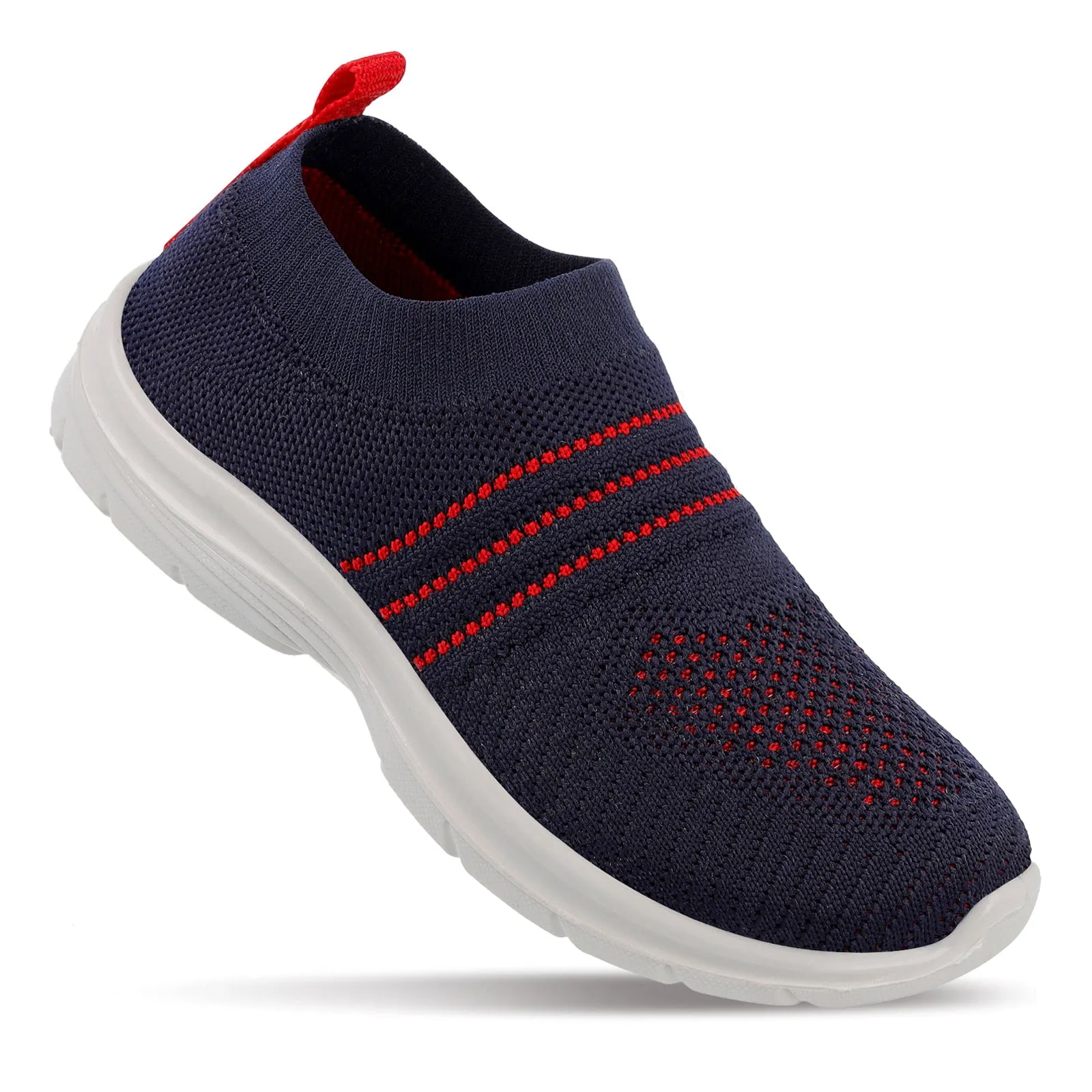 Walkaroo Kids Pull-on Sock Shoes - WK325 Navy Blue Red