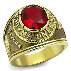 WildKlass Stainless Steel Marines Ring IP Gold Men Synthetic Siam