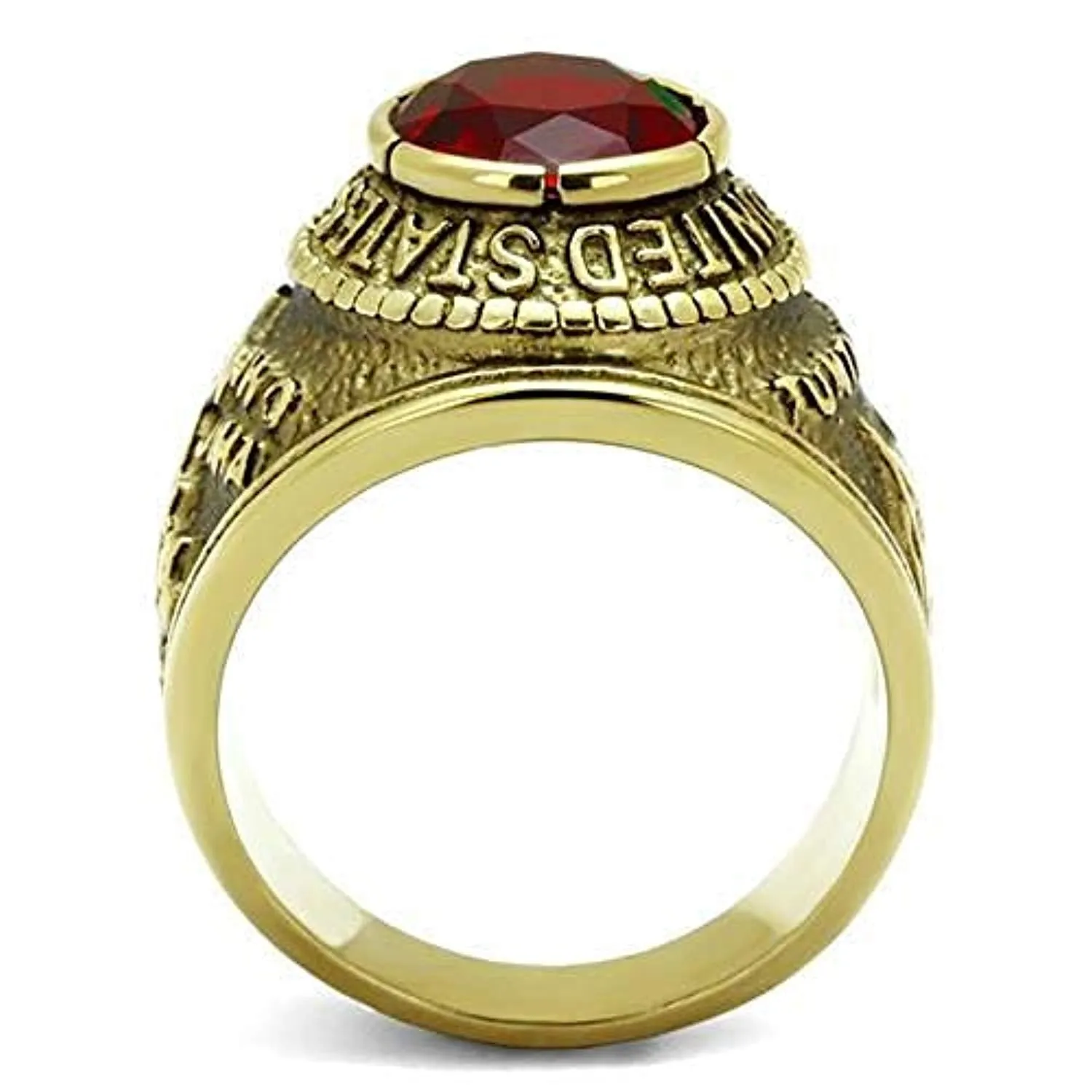 WildKlass Stainless Steel Marines Ring IP Gold Men Synthetic Siam