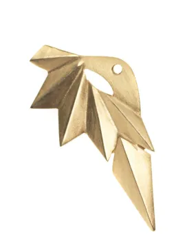 Wing Reverse Earring, Matte Gold